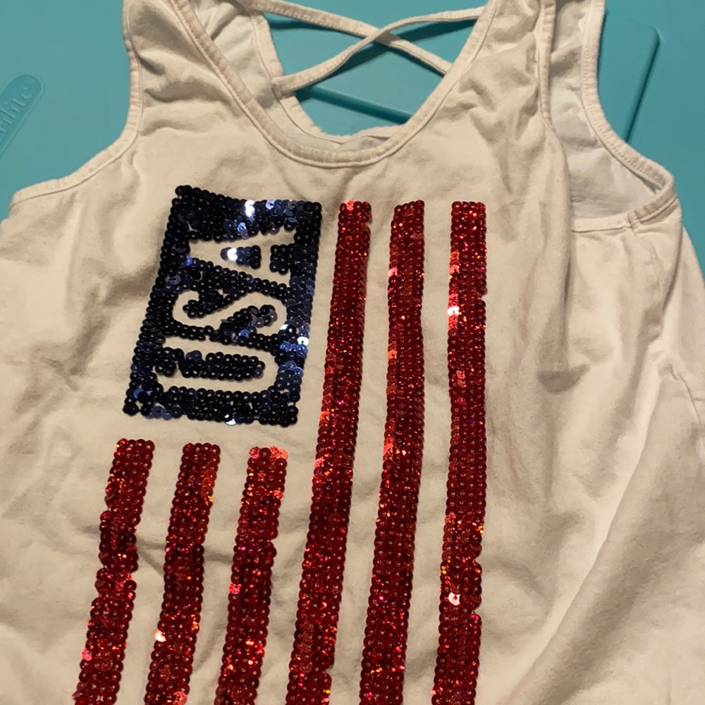 Girl’s USA sequin tank